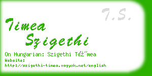 timea szigethi business card